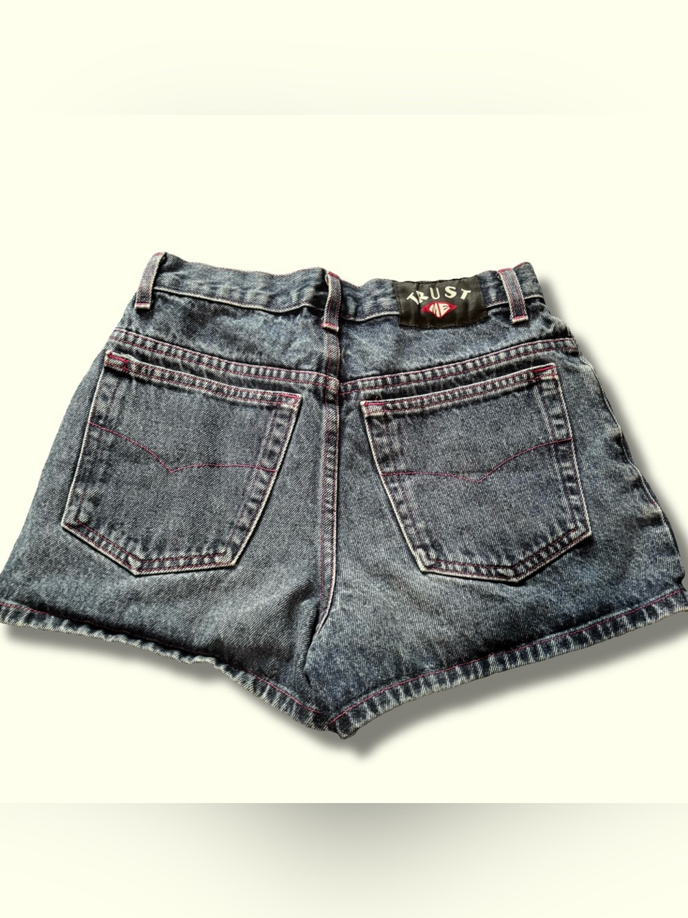 Vintage Jean shorts w pink stitching!
